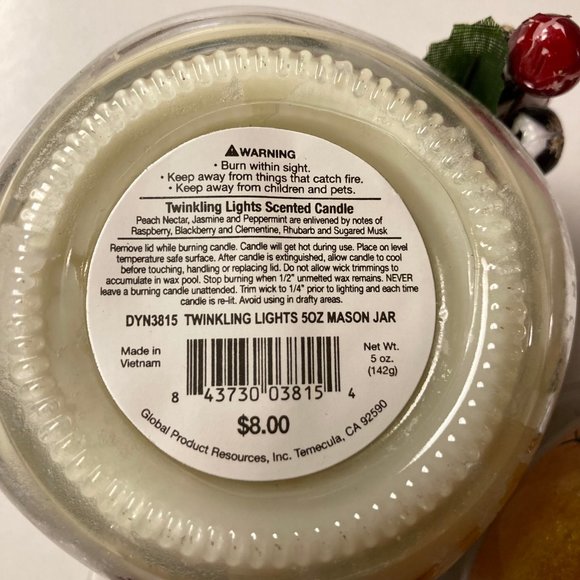 Christmas Candle Bundle (Lot of 3) - Yankee Christmas Cookie, Mini Mason Jar - Picture 7 of 12